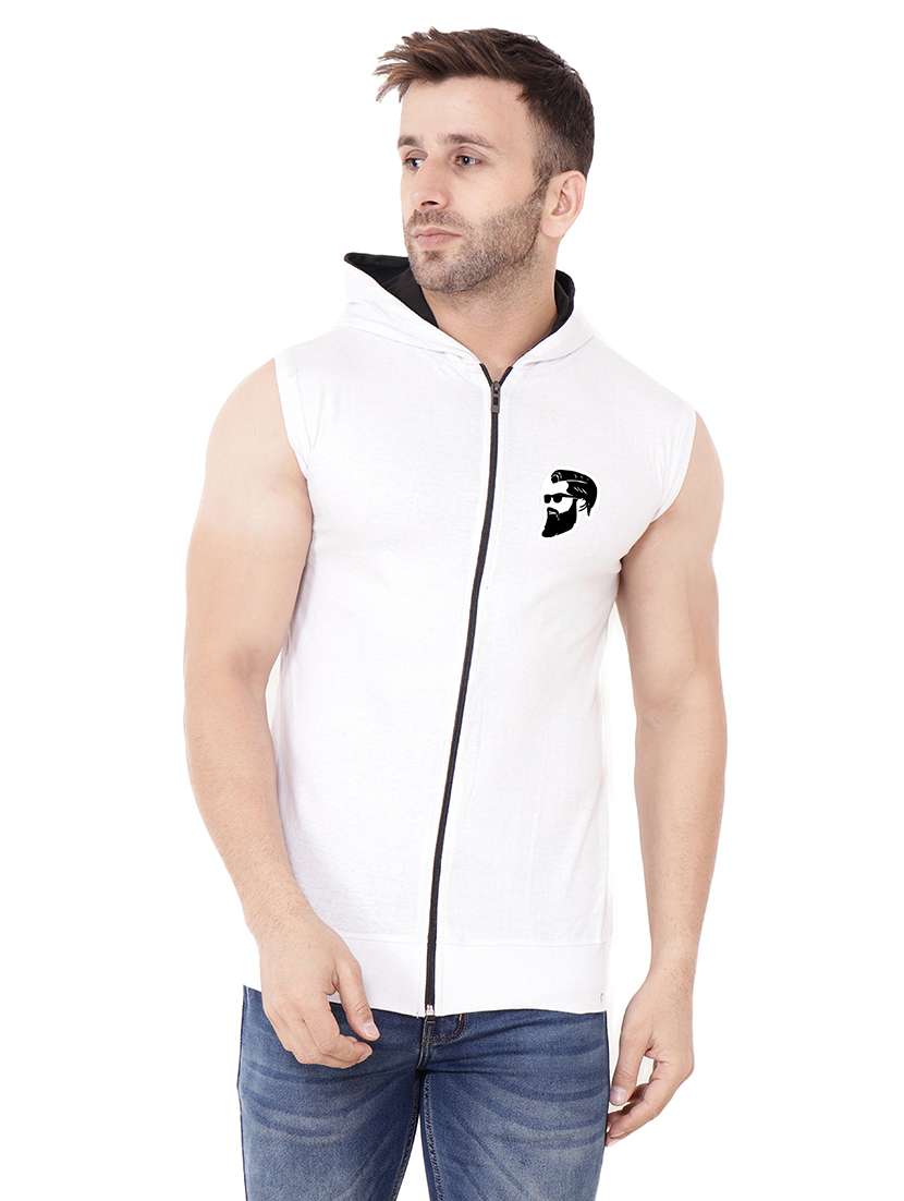 men solid hood neck t-shirt