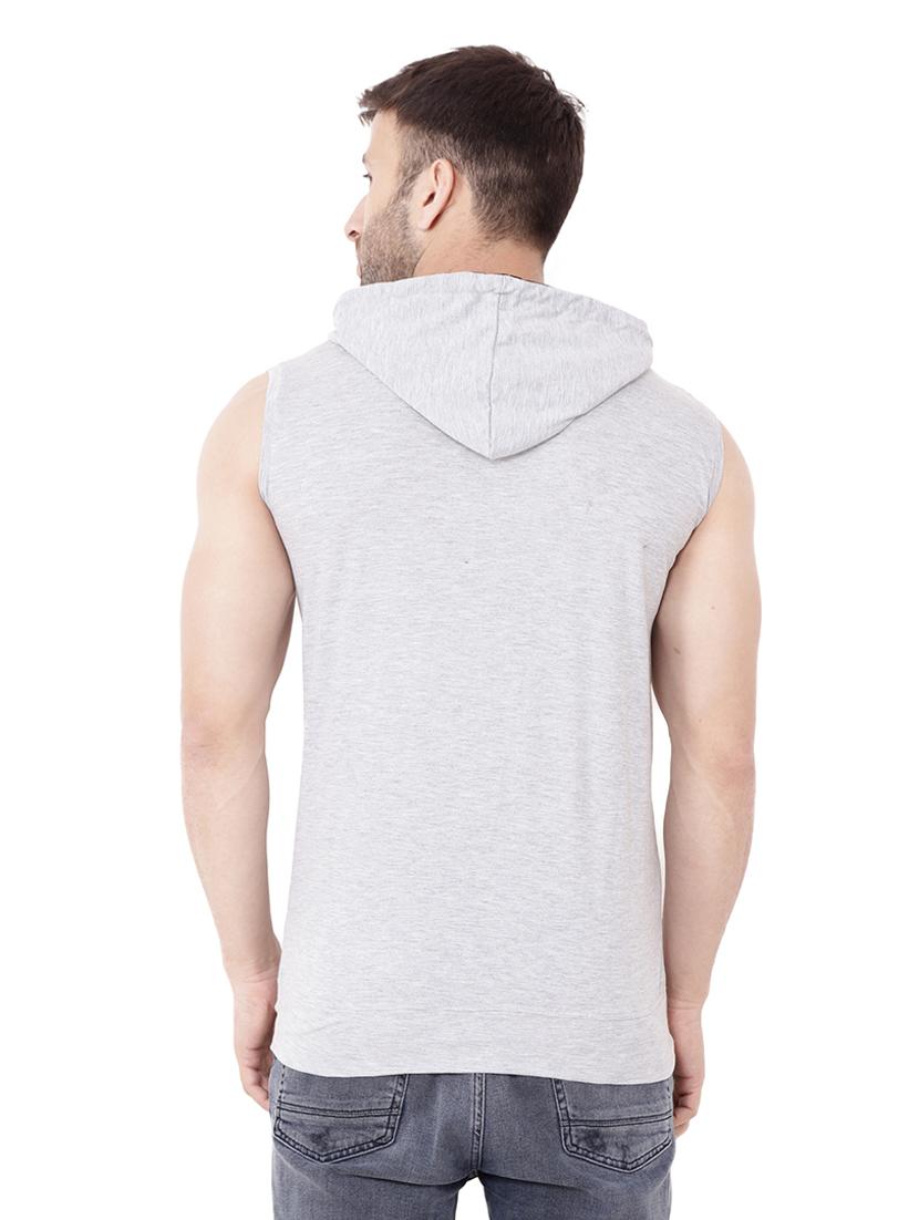 men solid hood neck t-shirt - 21383632 - Standard Image - 2