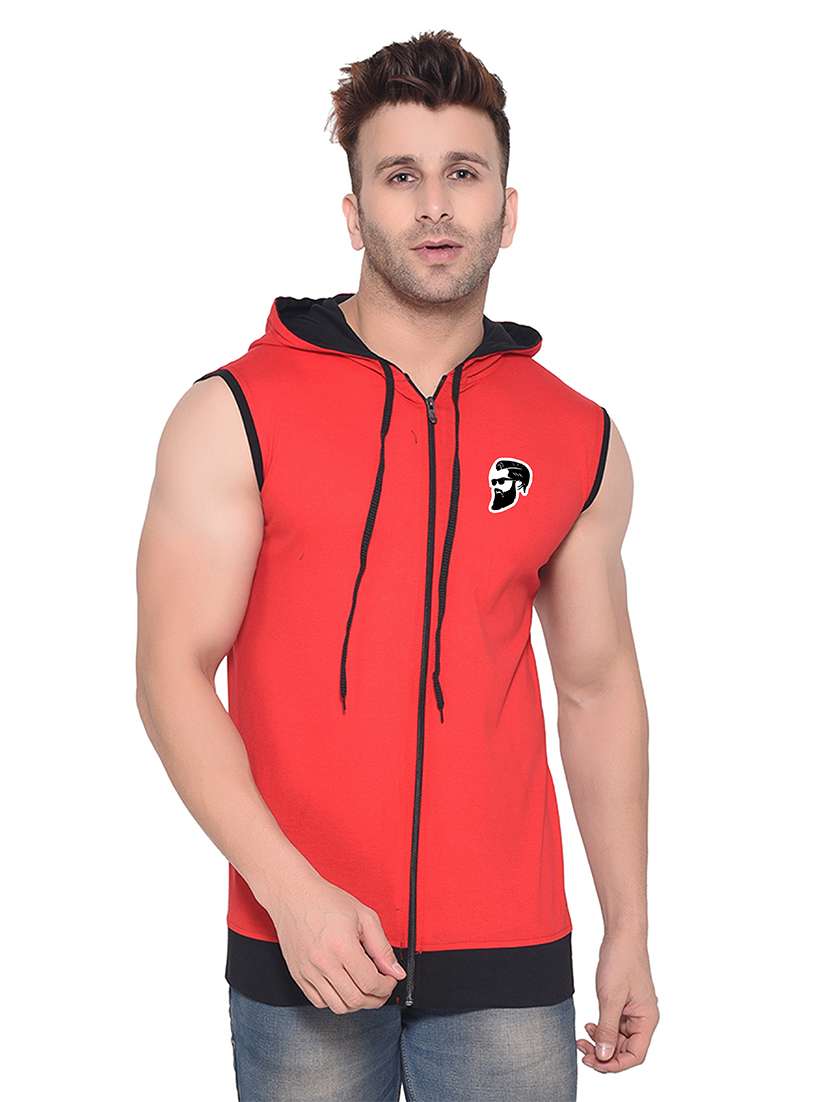 men color block hood neck t-shirt