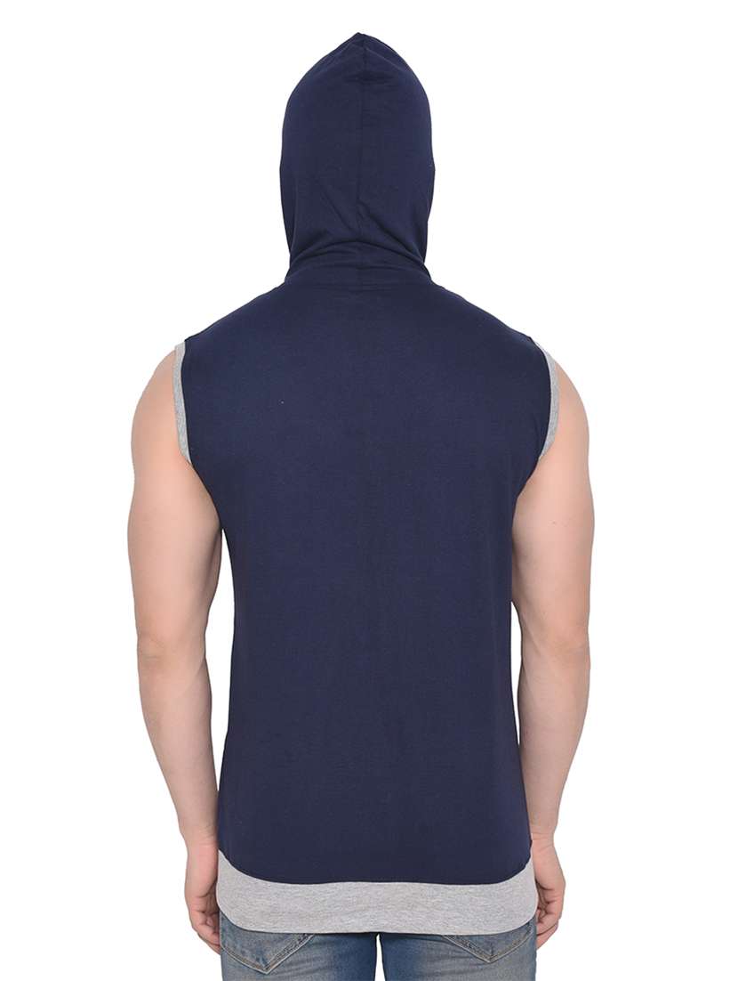 men color block hood neck t-shirt - 21383744 -  Standard Image - 2
