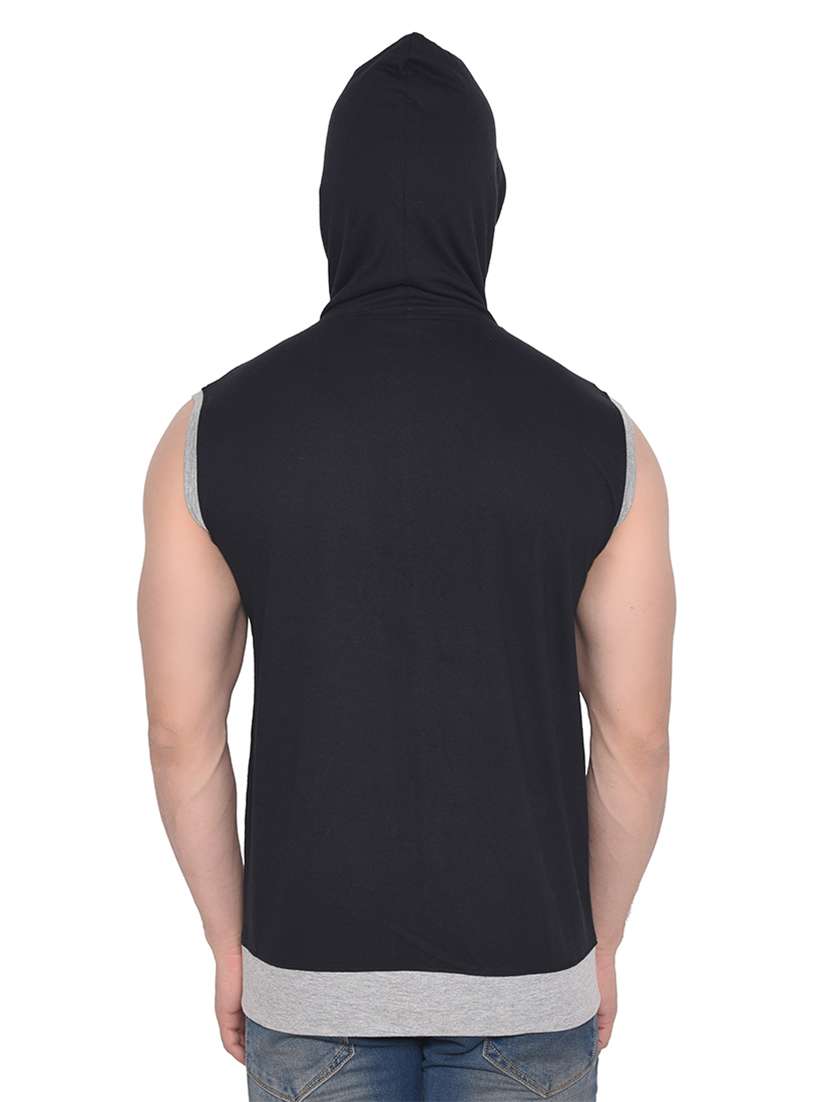 men color block hood neck t-shirt - 21383746 -  Standard Image - 2