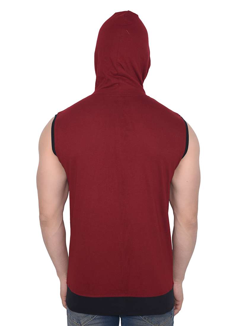 men color block hood neck t-shirt - 21383749 -  Standard Image - 2