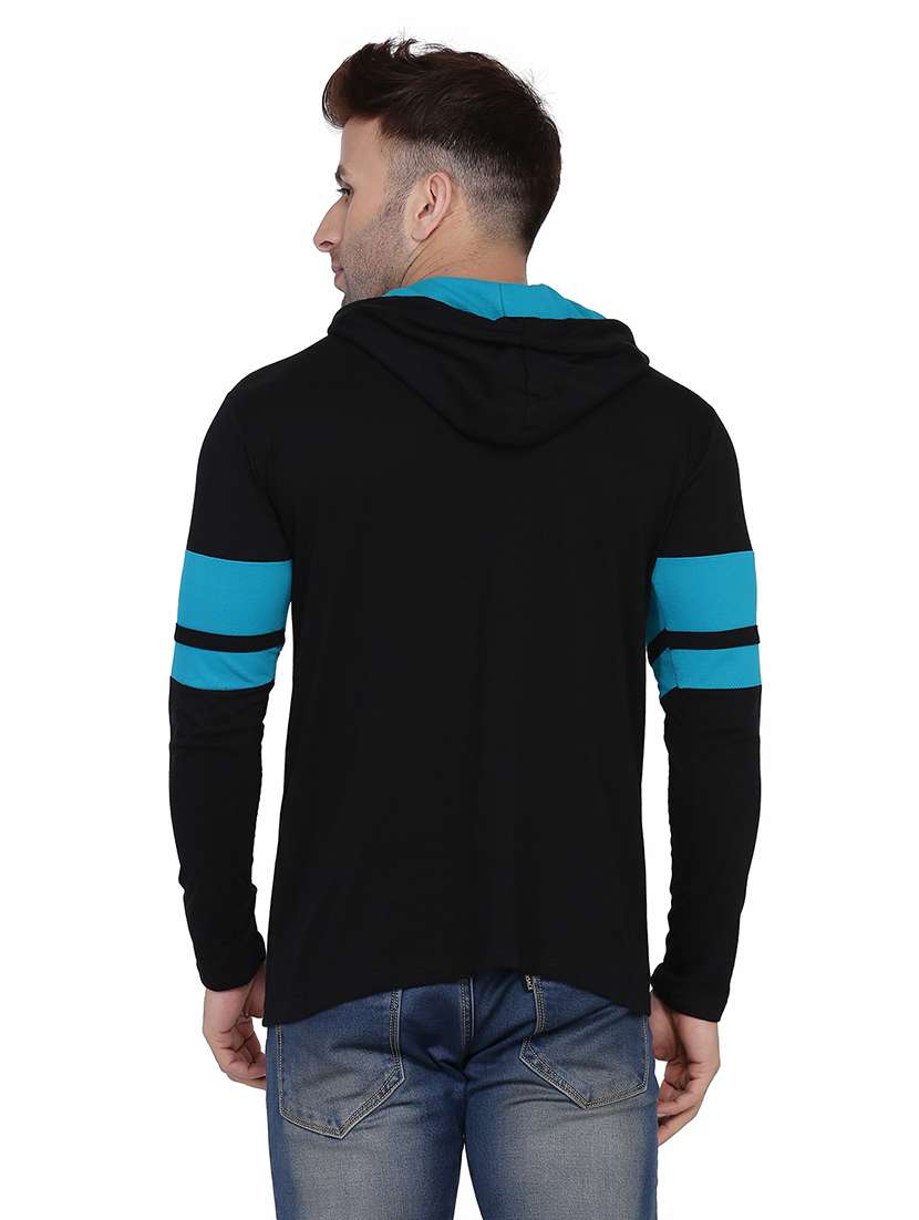 men solid hood neck t-shirt - 21383753 -  Standard Image - 2