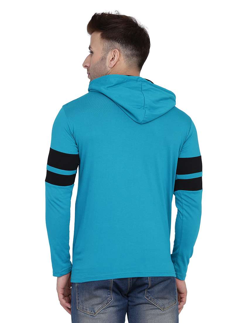 men solid hood neck t-shirt - 21383759 -  Standard Image - 2
