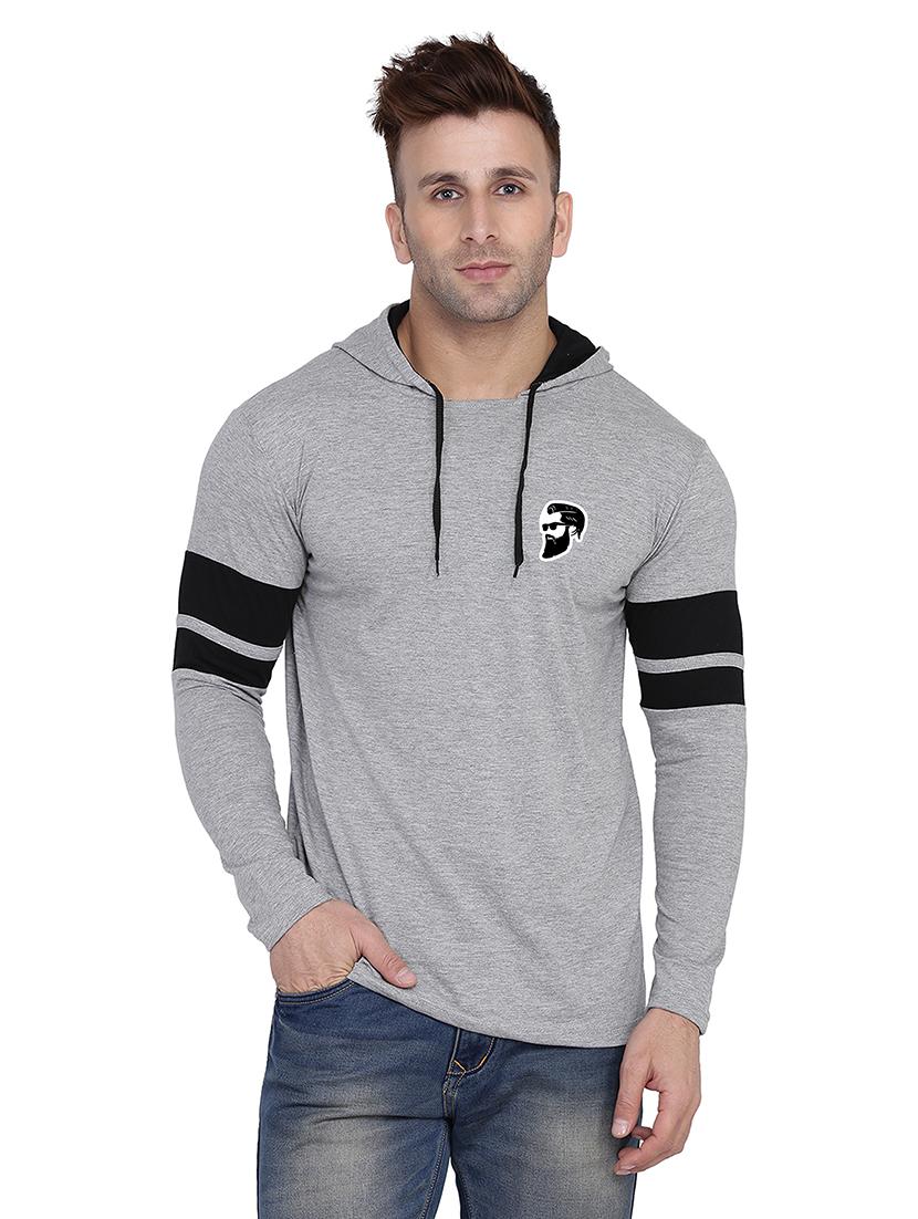 men solid hood neck t-shirt - 21383760 - Zoom Image - 0