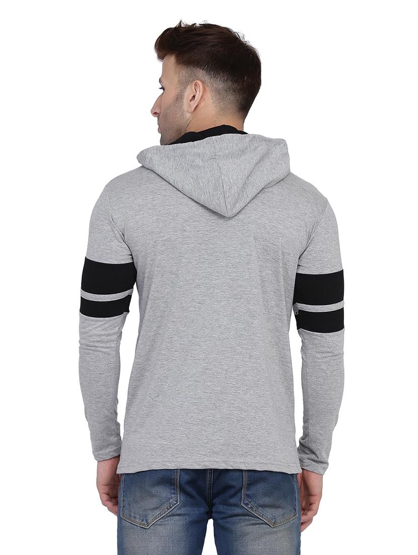 men solid hood neck t-shirt - 21383760 - Standard Image - 2