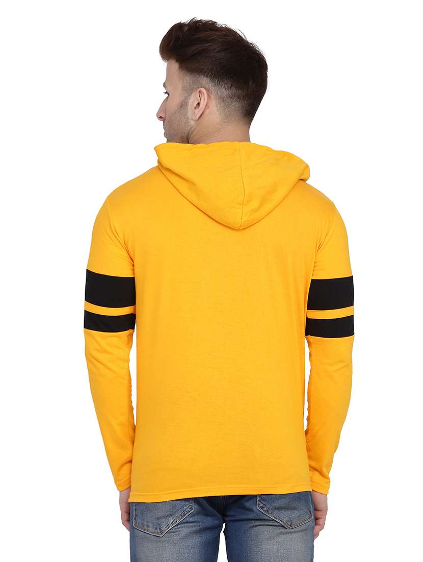 men solid hood neck t-shirt - 21383772 -  Standard Image - 2