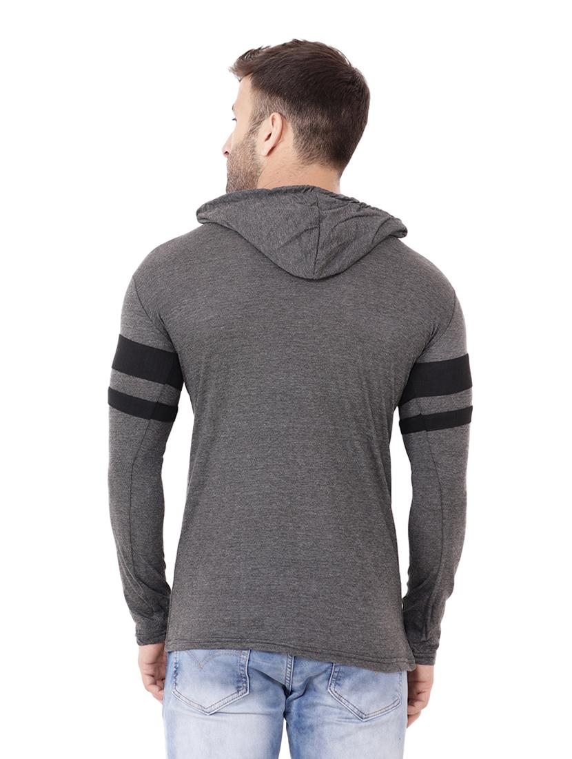 men solid hood neck t-shirt - 21383774 - Standard Image - 2