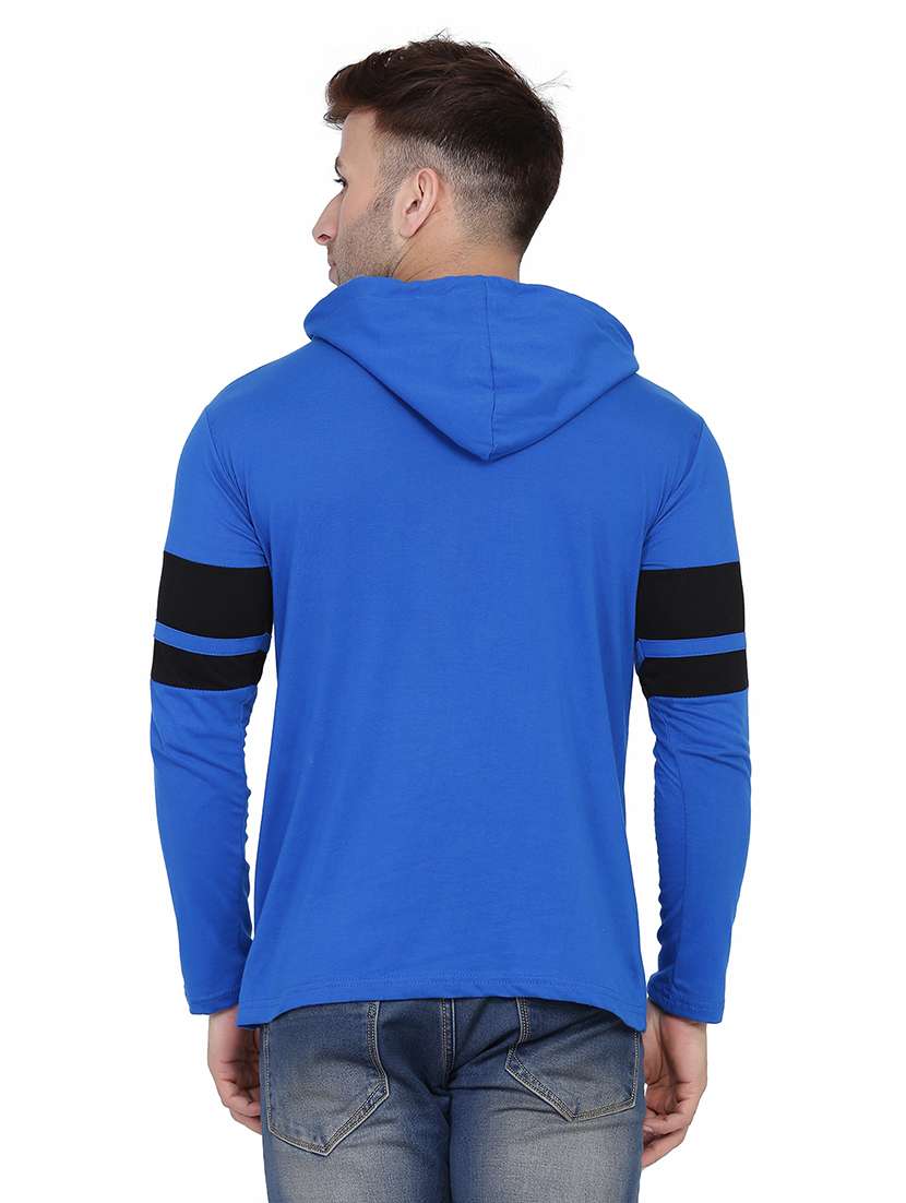 men solid hood neck t-shirt - 21383777 -  Standard Image - 2