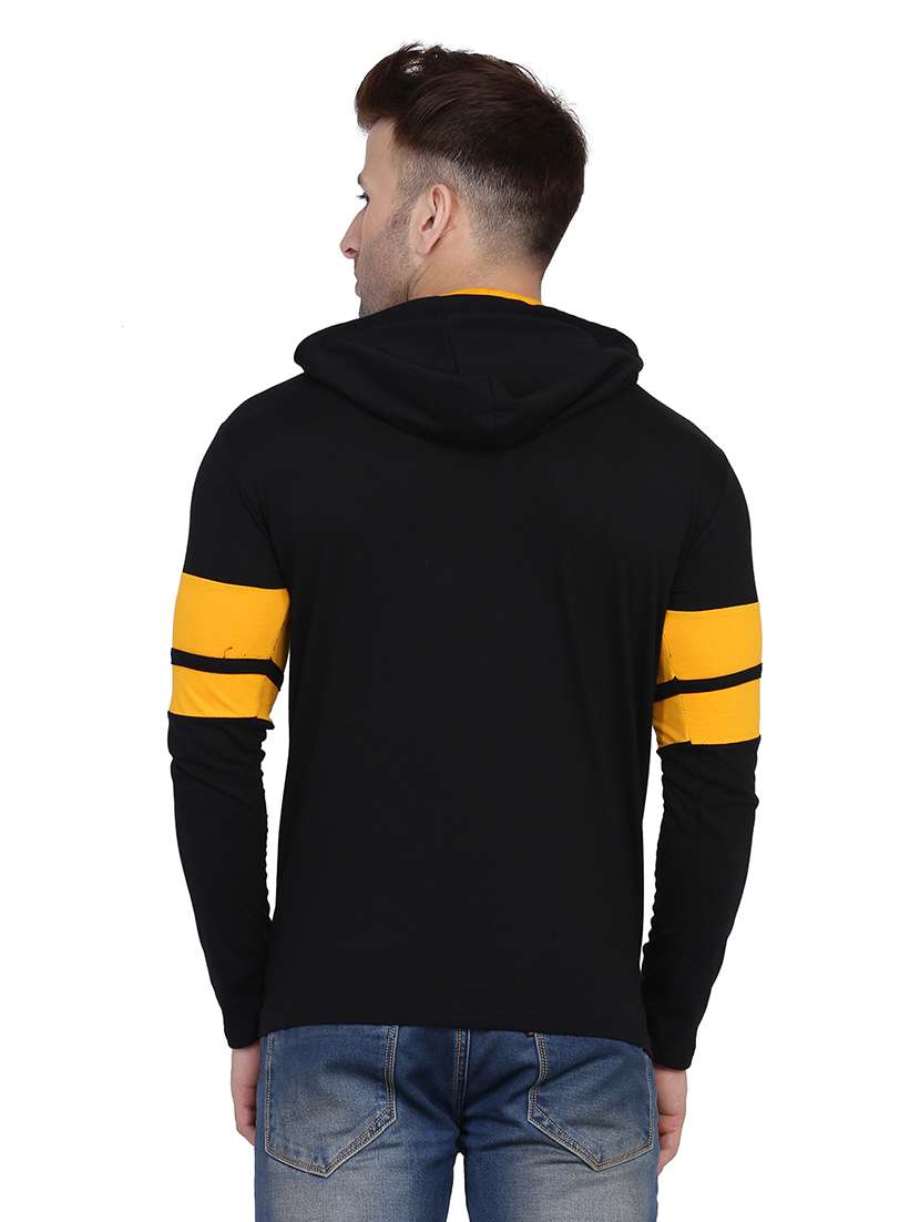 men solid hood neck t-shirt - 21383778 -  Standard Image - 2