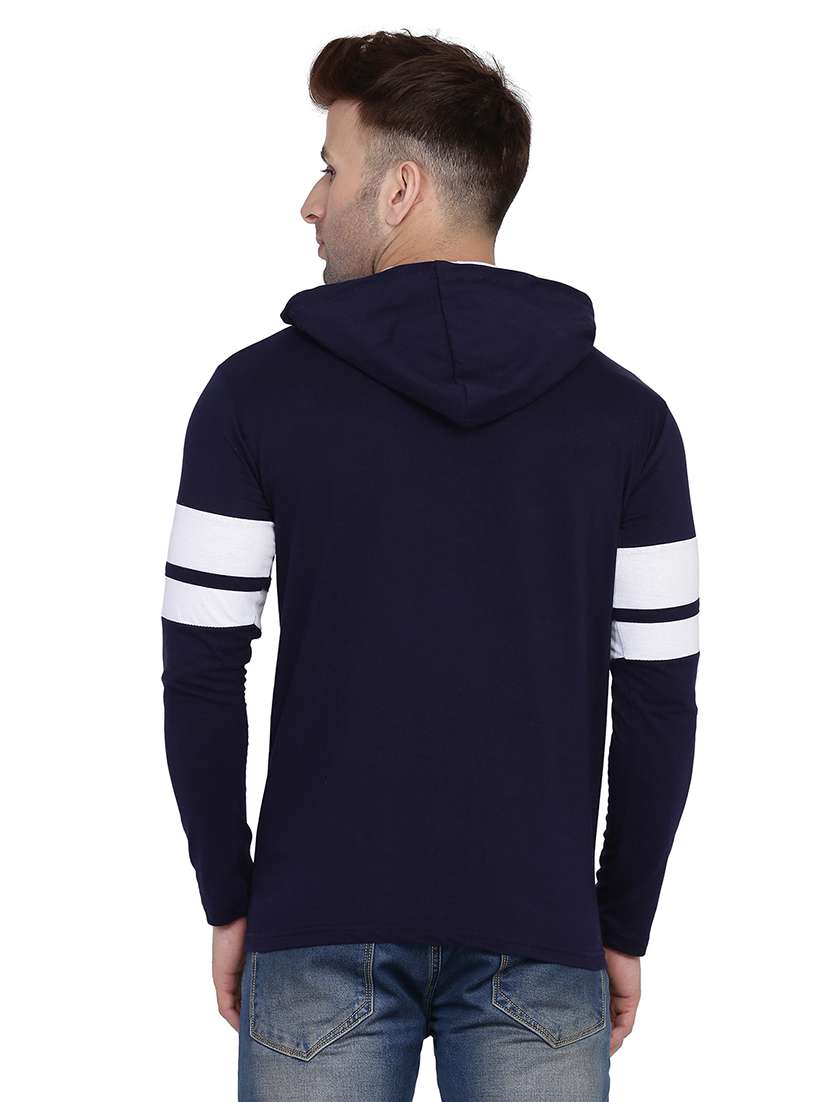 men solid hood neck t-shirt - 21383779 -  Standard Image - 2