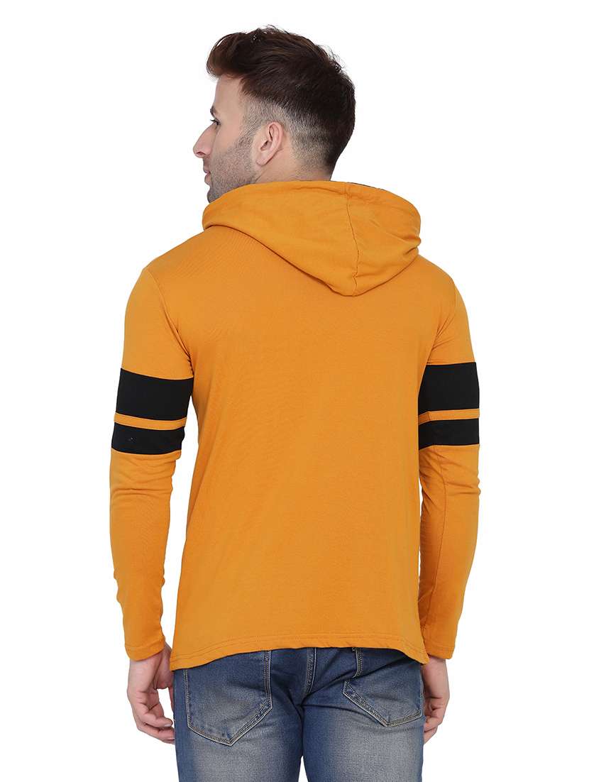 men solid hood neck t-shirt - 21383783 -  Standard Image - 2