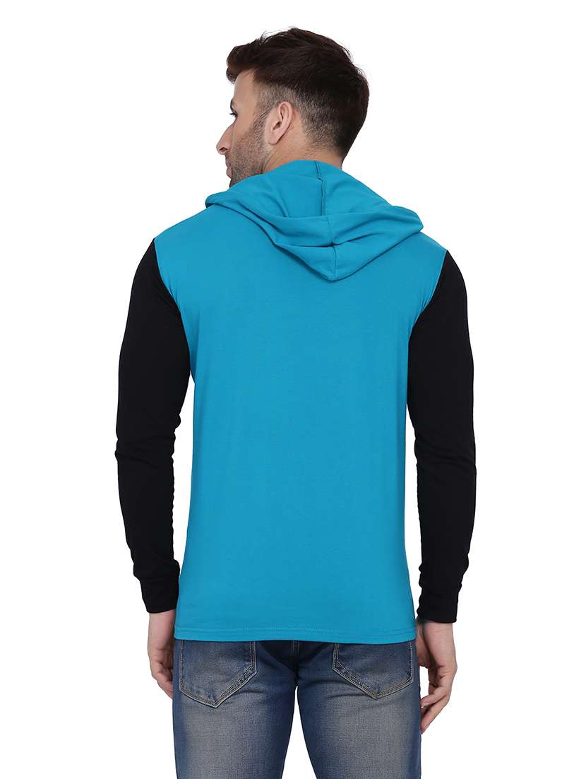 men color block hood neck t-shirt - 21383786 -  Standard Image - 2
