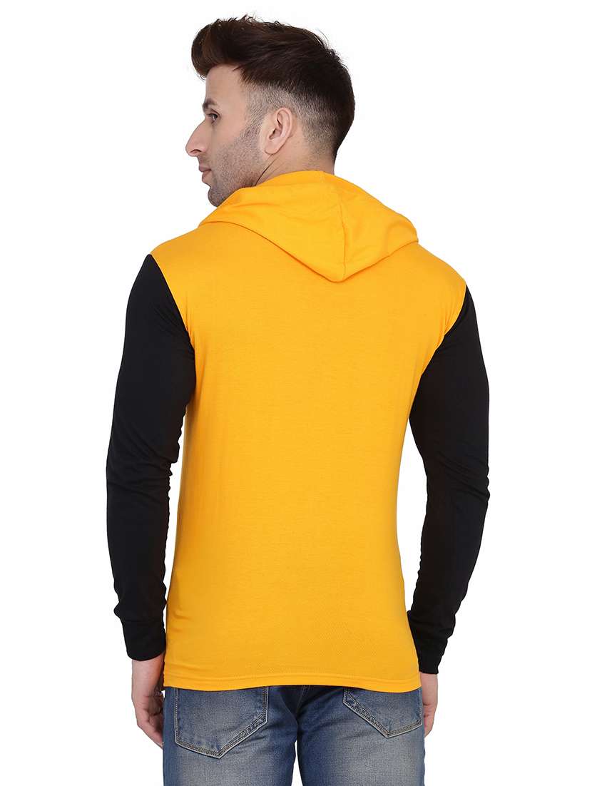 men color block hood neck t-shirt - 21383800 -  Standard Image - 2