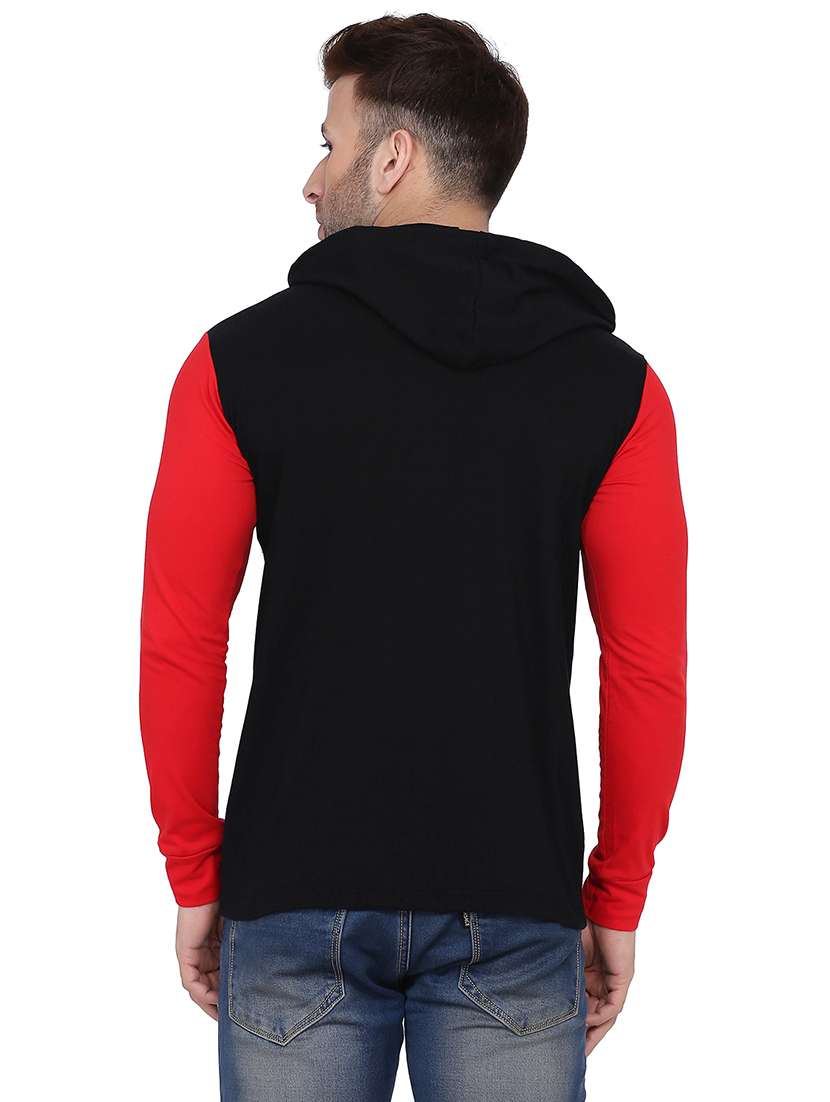 men color block hood neck t-shirt - 21383802 -  Standard Image - 2