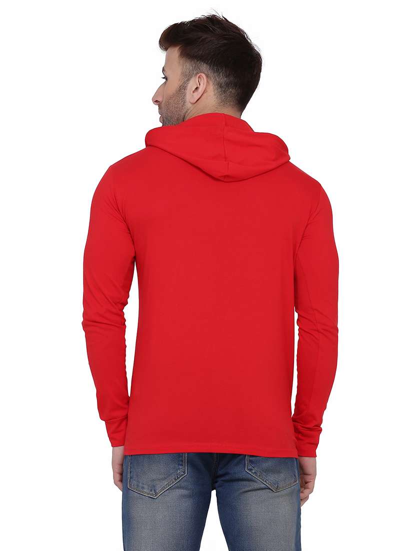 men solid hood neck t-shirt - 21383810 -  Standard Image - 2