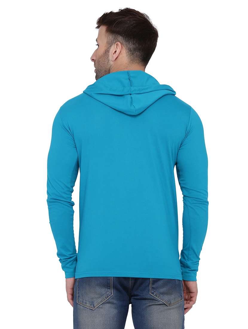 men solid long sleeve hooded t-shirt - 21383811 -  Standard Image - 2