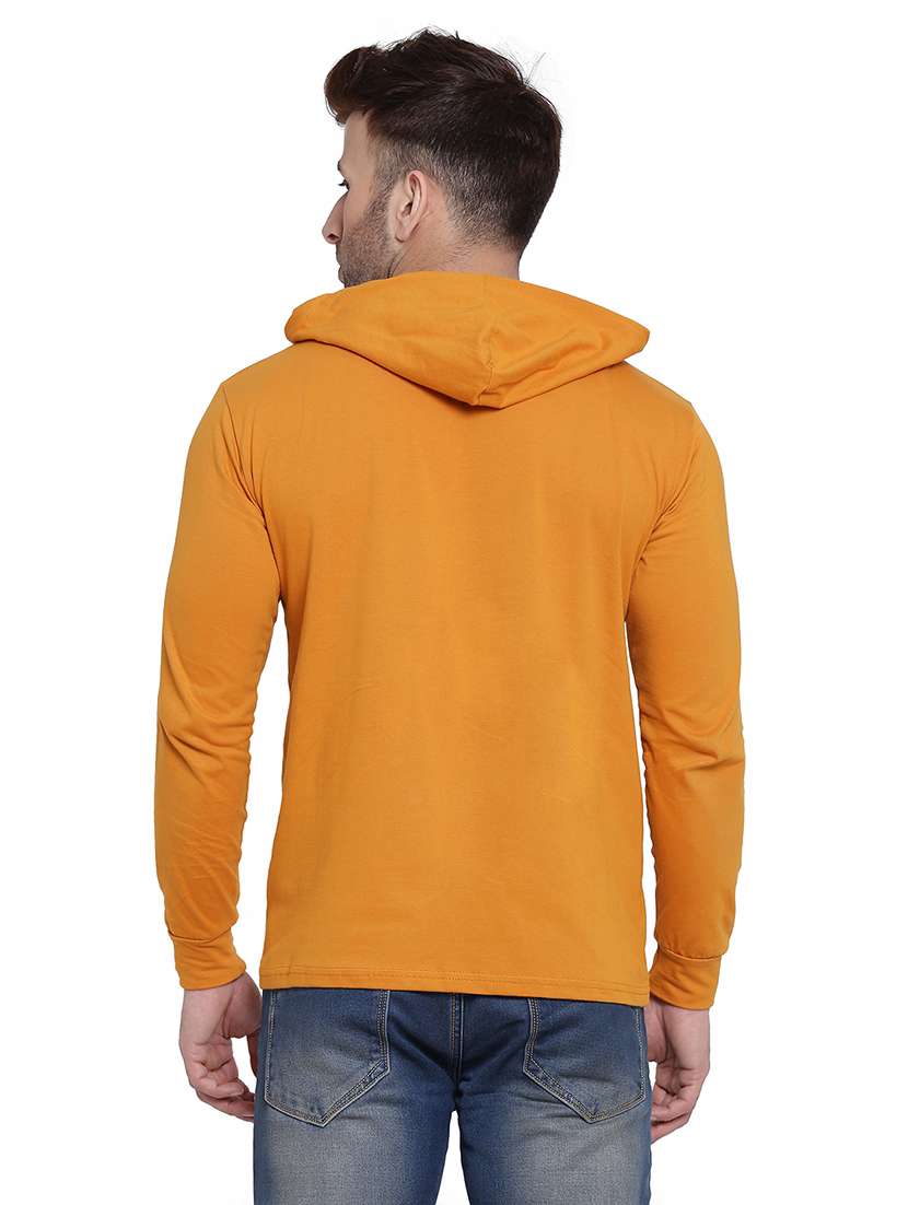 men solid hood neck t-shirt - 21383812 -  Standard Image - 2