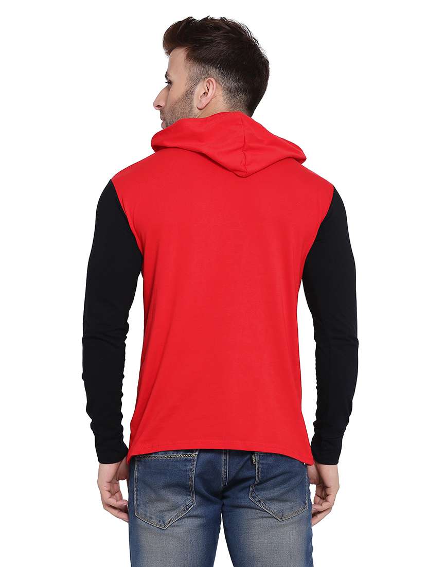 men color block hood neck t-shirt - 21383823 - Standard Image - 2