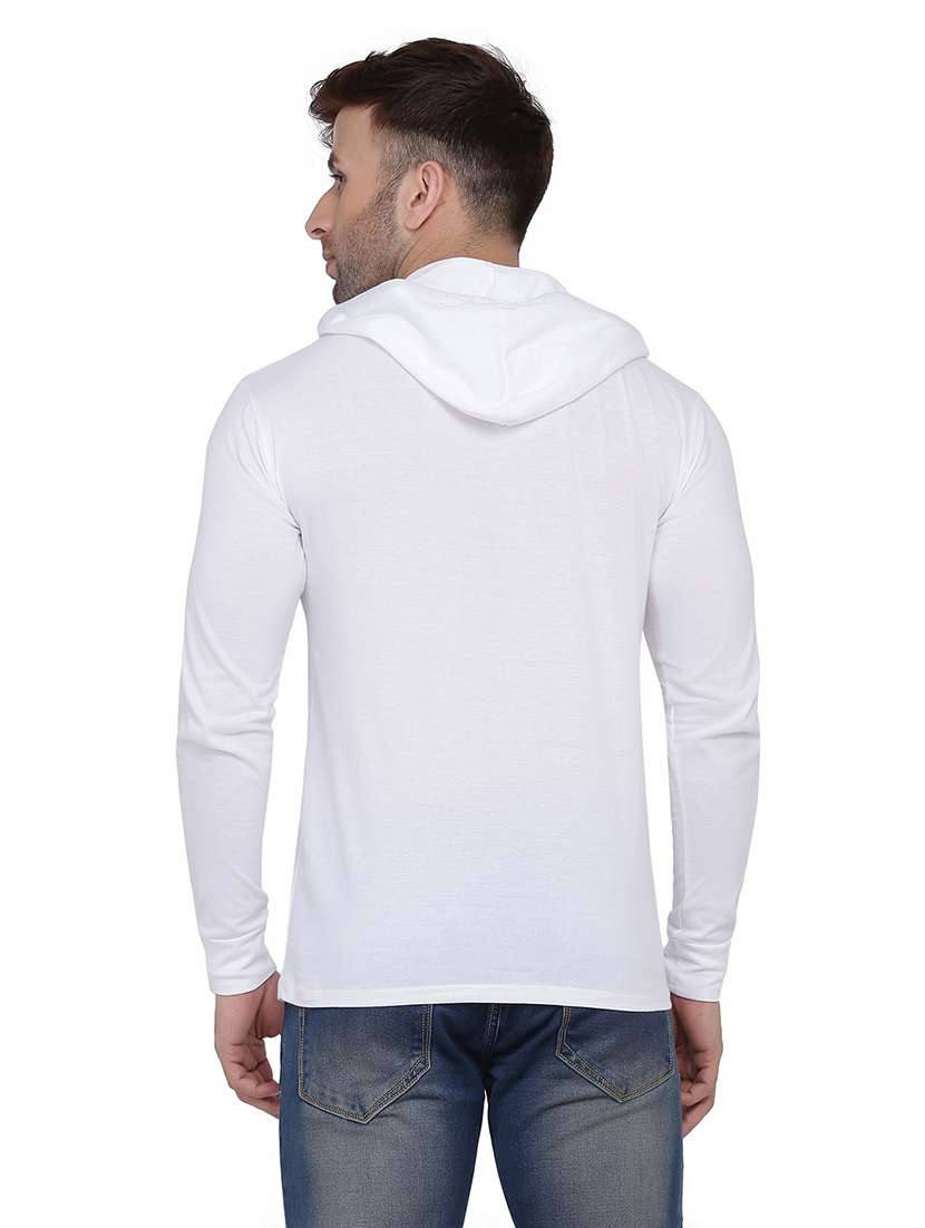 men solid hood neck t-shirt - 21383824 -  Standard Image - 2