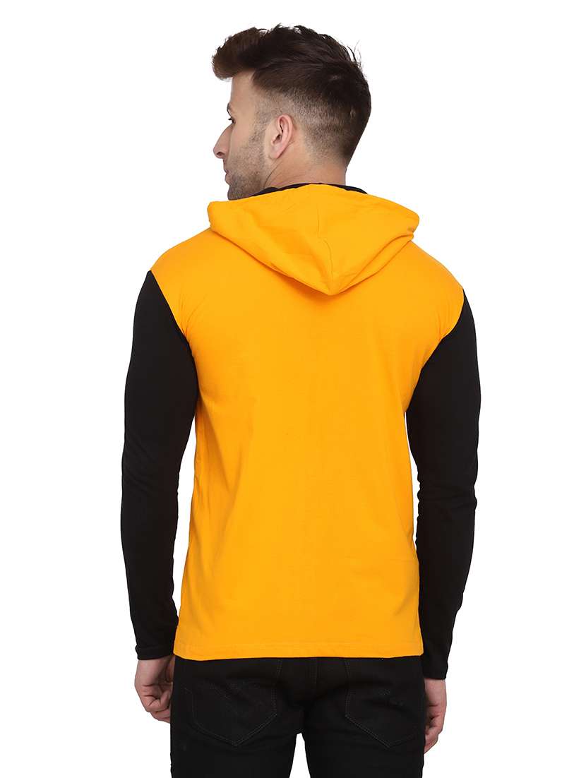 men color block hooded cotton t-shirt - 21383854 -  Standard Image - 2