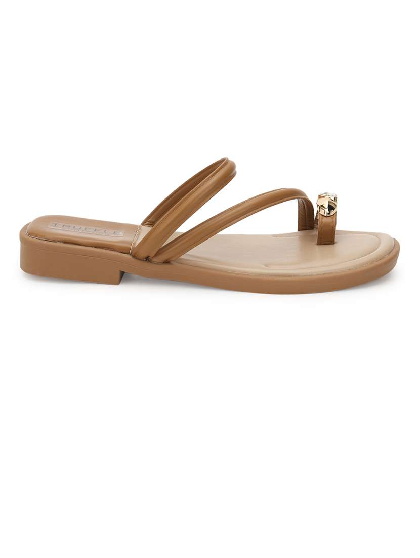 women khaki slip on sandal - 21384948 -  Standard Image - 2