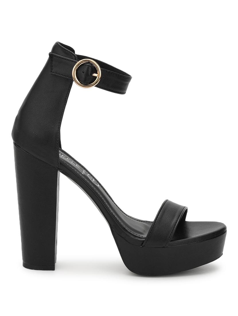 women black ankle strap sandal - 21384965 - Standard Image - 2