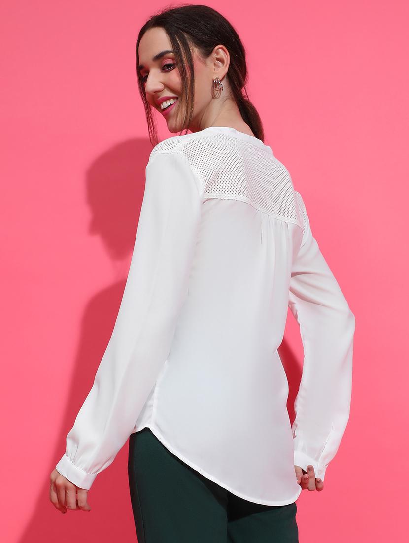women white solids long sleeves top - 21384978 - Standard Image - 2