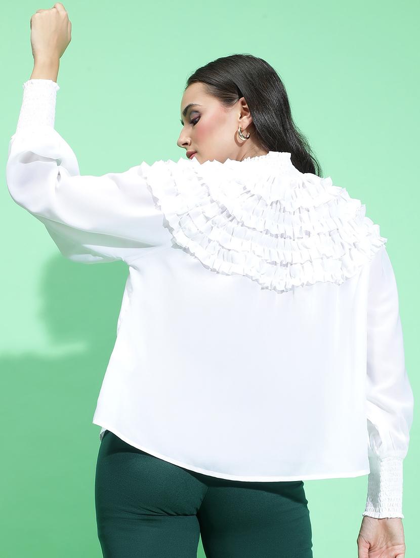 women white solids long sleeves top - 21384980 - Standard Image - 2
