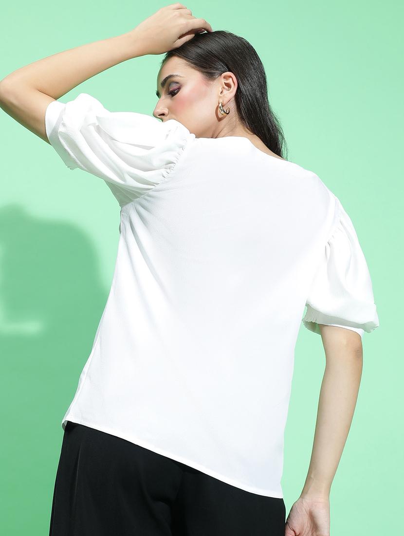 women white polyester regular top - 21384981 - Standard Image - 2