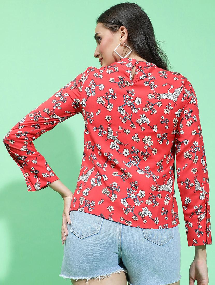 women red florals printed top - 21384998 - Standard Image - 2