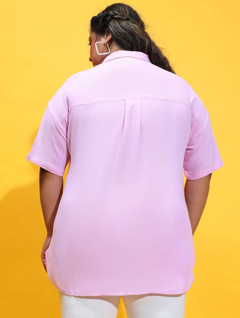 women lavender solids plus size shirt - 21385032 -  Standard Image - 2