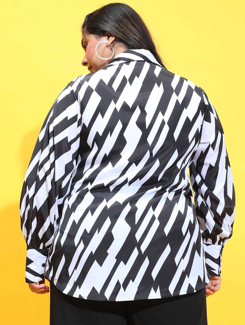 women black printed plus size shirt - 21385033 - Standard Image - 2