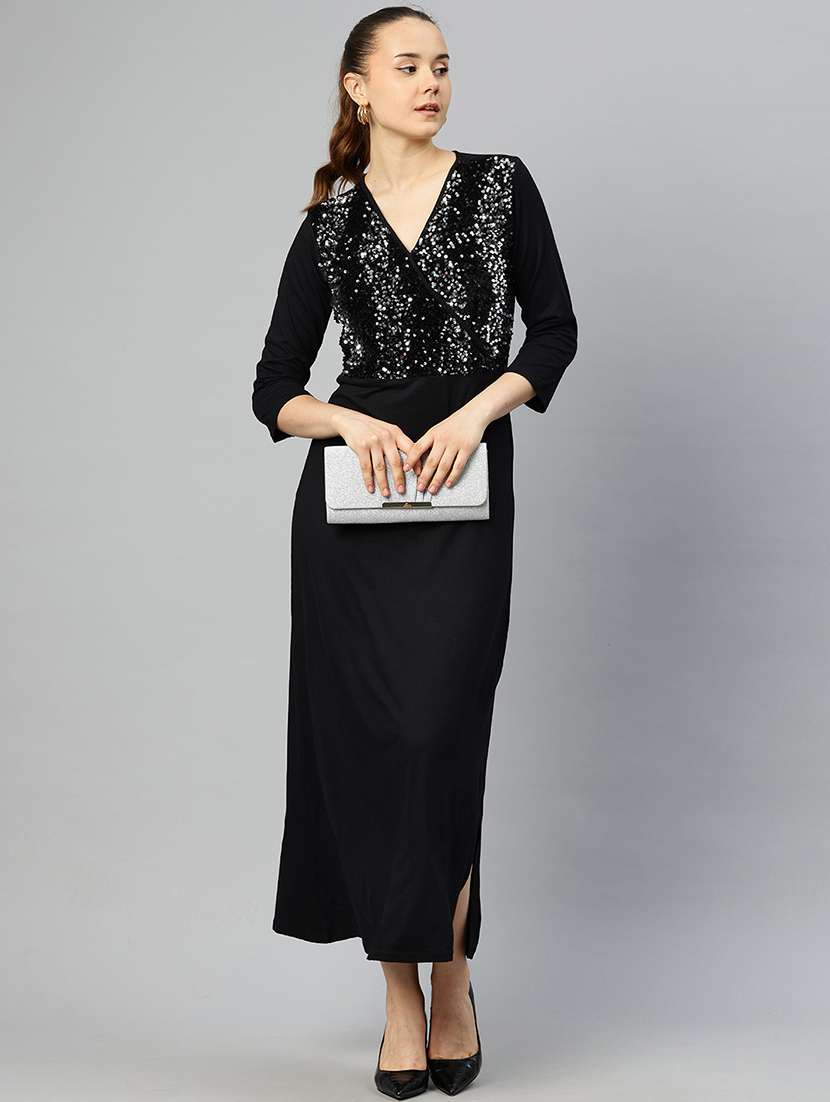 women black viscose sheath dress - 21385104 -  Zoom Image - 0