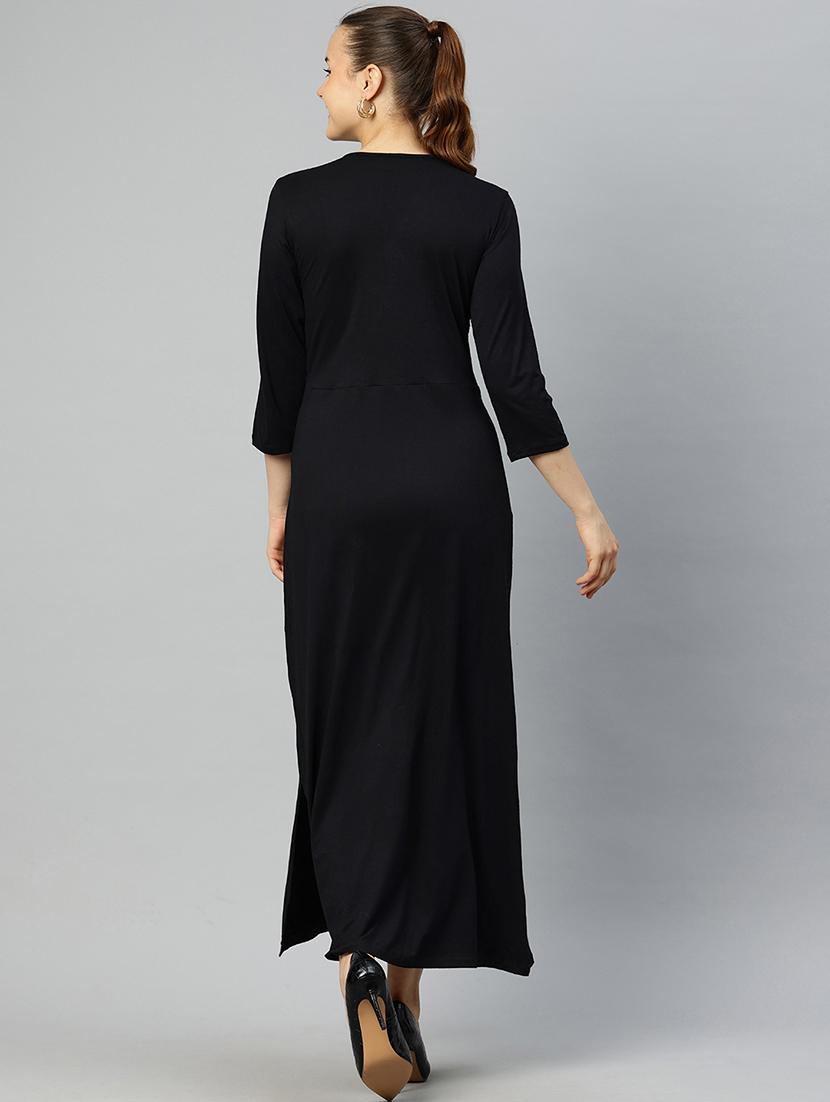 women black viscose sheath dress - 21385104 - Standard Image - 2