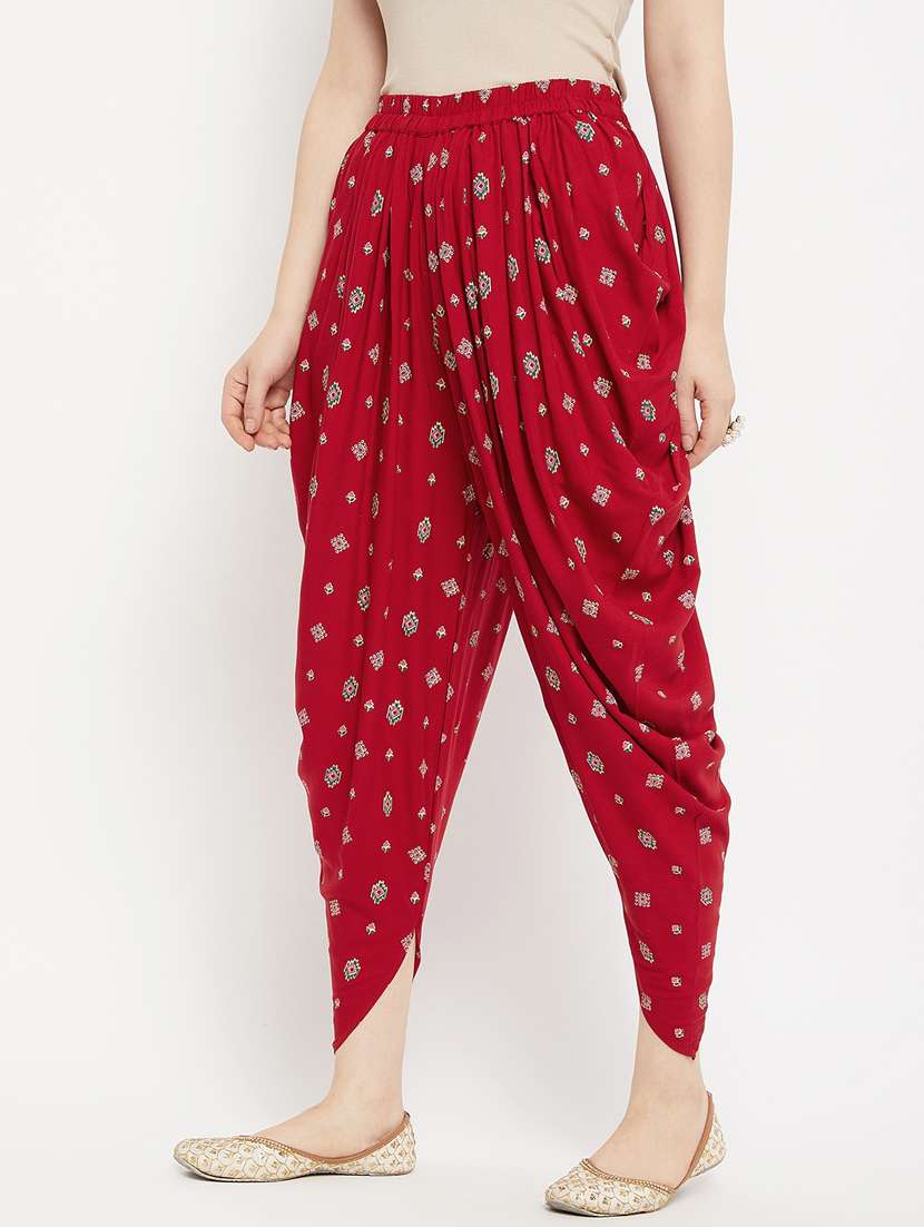 women mid rise dhoti salwar - 21385110 - Standard Image - 2