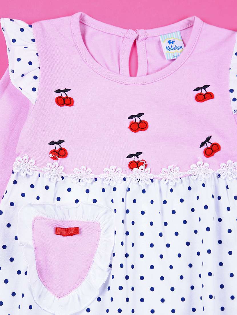 girls pink printed frock - 21385470 - Standard Image - 2