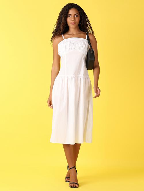 women solid shoulder strap a-line dress - 21385488 -  Standard Image - 0