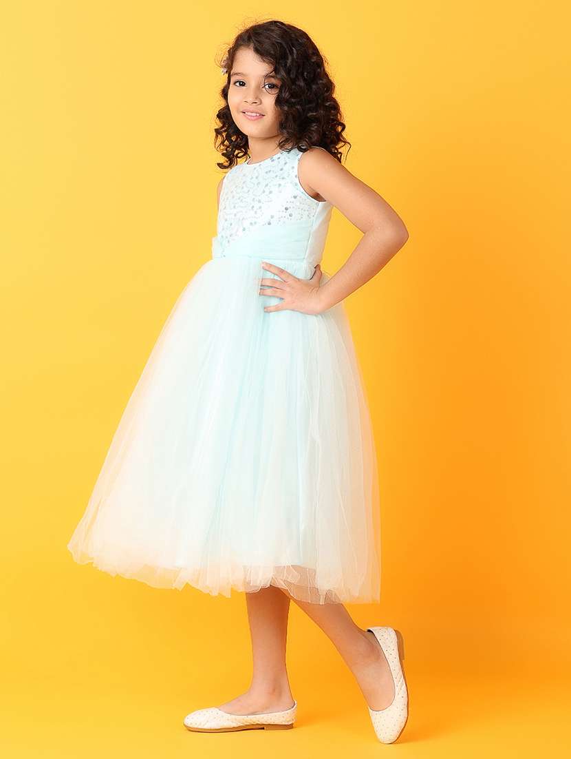 girls solids with work round neck frock - 21385565 -  Standard Image - 2