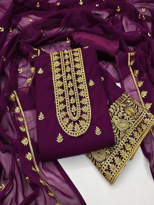 women embroidered unstitched suit set - 21385956 - Standard Image - 0