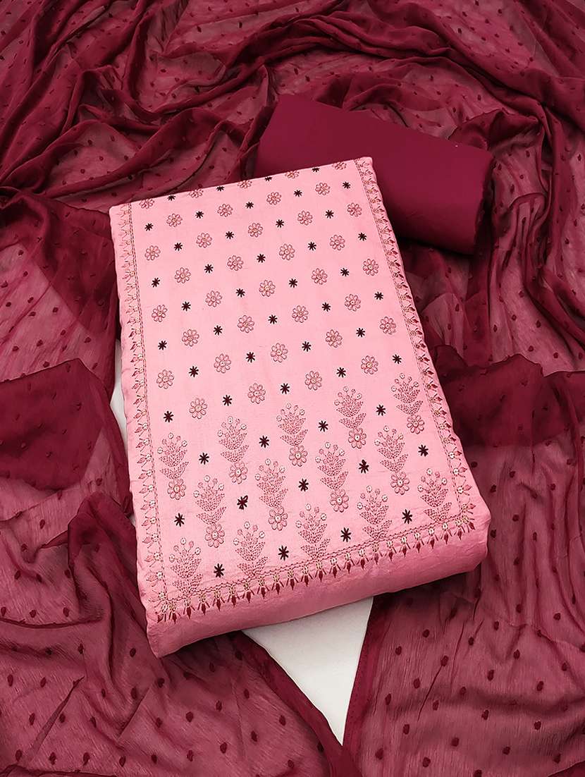 women embroidered unstitched suit set