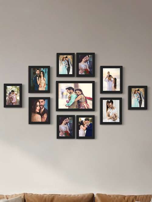 stuthi arts wood wall photo frame (black, 11 photo(s), 10x8 inch-1 7x5 inch-4 6x4 inch-6) - 21385999 - Standard Image - 0