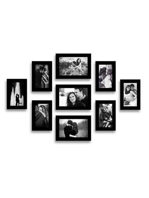 stuthi arts wood wall photo frame (black, 9 photo(s), 5x7, 4x6) - 21386002 - Standard Image - 0