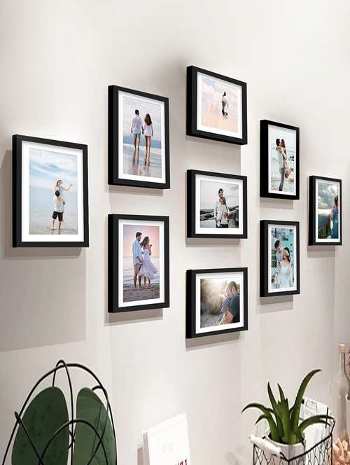 stuthi arts wood wall photo frame (black, 9 photo(s), 6"x8"-9) - 21386003 - Standard Image - 0
