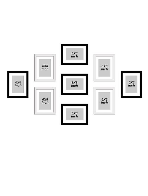 stuthi arts wood wall photo frame  (black, white, 9 photo(s), 6"x8"-9) - 21386005 -  Standard Image - 0