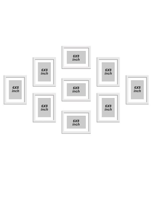 stuthi arts wood wall photo frame (white, 9 photo(s), 6"x8"-9) - 21386006 - Standard Image - 0