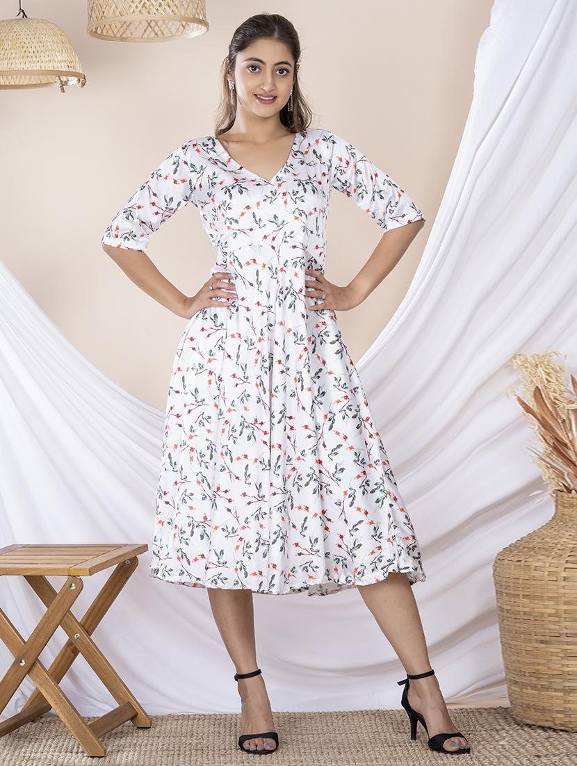 women white satin a-line dress - 21386012 - Zoom Image - 0