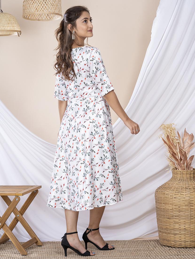 women white satin a-line dress - 21386012 - Standard Image - 2
