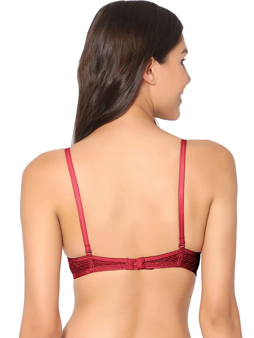 women maroon lace detailed regualar bra - 21386175 -  Standard Image - 2