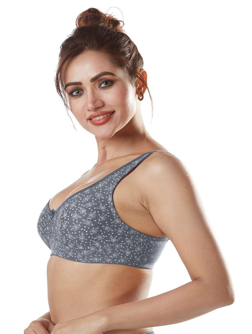 set of 2 blue cotton blend regular bra - 21386209 -  Standard Image - 2